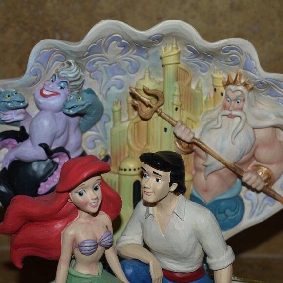 Enesco Jim Shore Disney Traditions Little Mermaid Shell Scene Ariel Eric Statue - Picture 3 of 10
